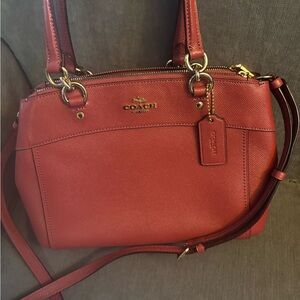 Coach F25395 Mini Brooke Carryall Satchel Leather in Peony Pink GUC Gently Used